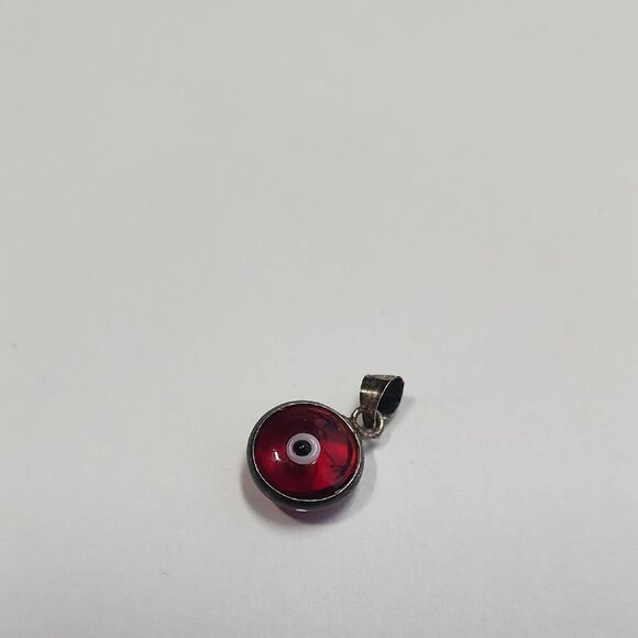Sterling silver Red Evil Eye Pendant Charm - Picture 1 of 3